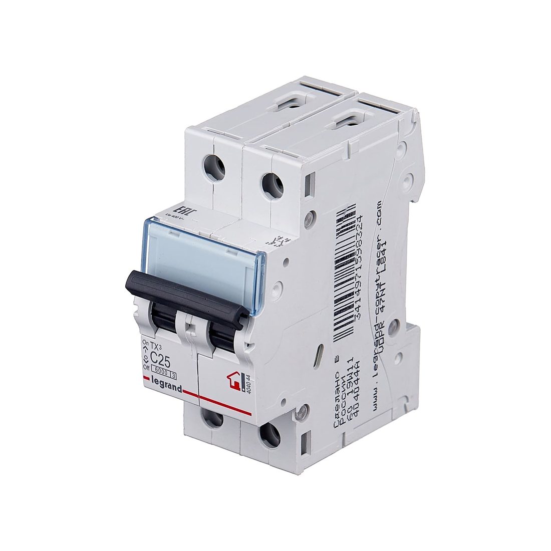 Автоматический выключатель Legrand 404044 2П C 25A TX3 6000 6kA