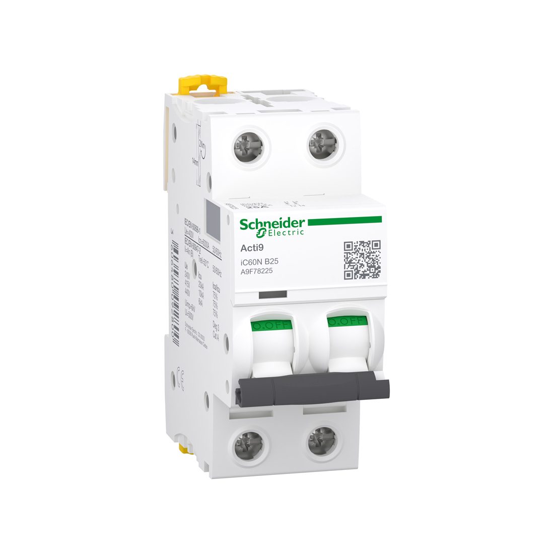 Автоматический выключатель SE A9F78225 Acti9 iC60N 2P 25А B 6кА