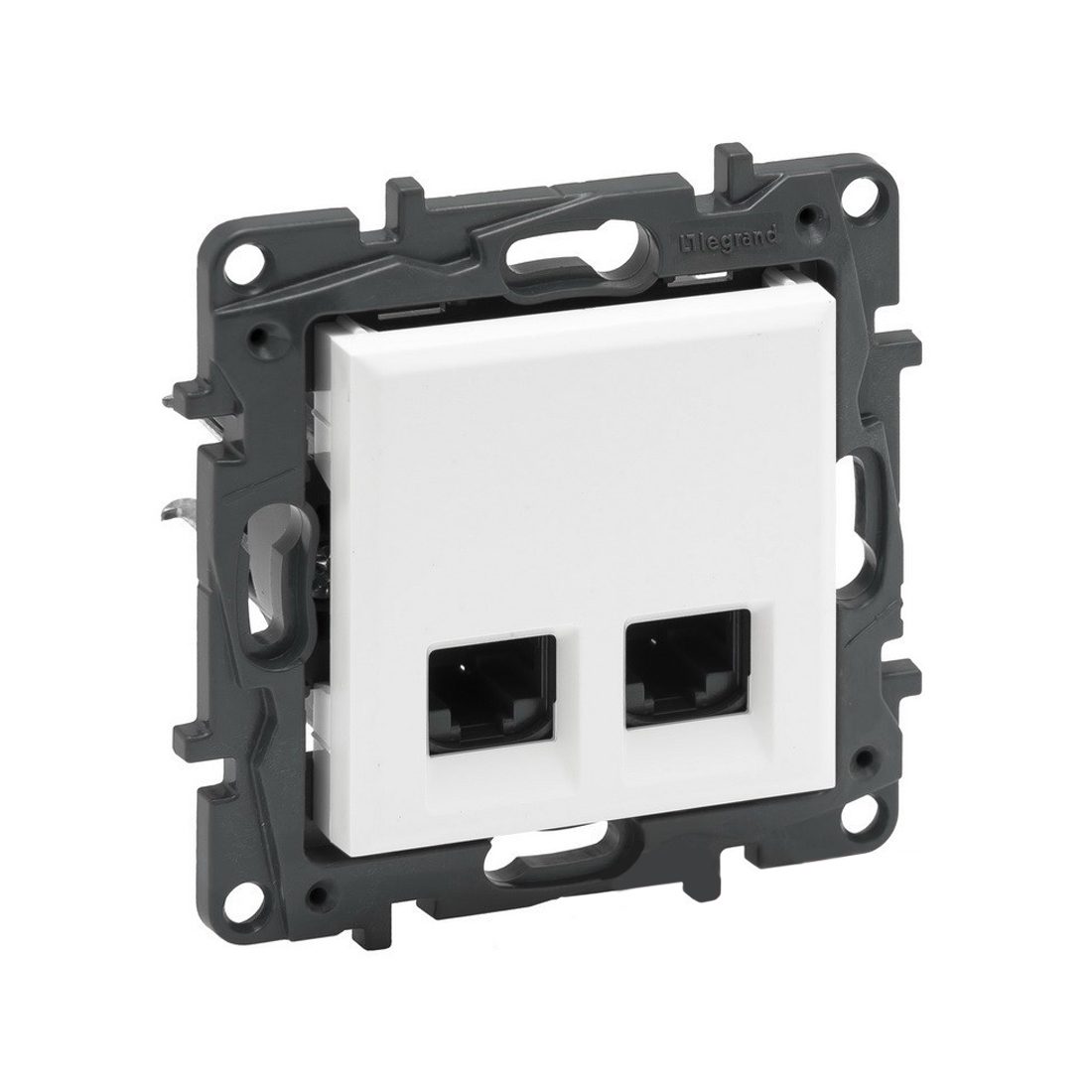 Информационная розетка двойная Niloe Step 2хRJ45 Кат.5e UTP Белый new